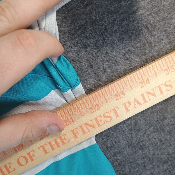 Nike Golf Polo Shirt Mens L Standard Fit Blue Striped Swoosh Logo Lighwieght - Picture 7 of 9